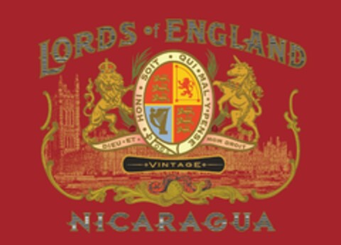 LORDS OF ENGLAND NICARAGUA VINTAGE HONI SOIT QUI MAL Y PENSE DIEU ET MON DROIT Logo (EUIPO, 09.10.2018)