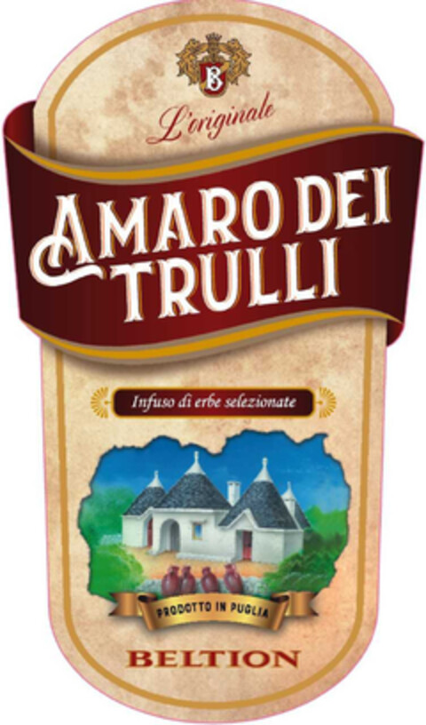 AMARO DEI TRULLI L'ORIGINALE INFUSO DI ERBE SELEZIONATE PRODOTTO IN PUGLIA BELTION Logo (EUIPO, 17.12.2020)