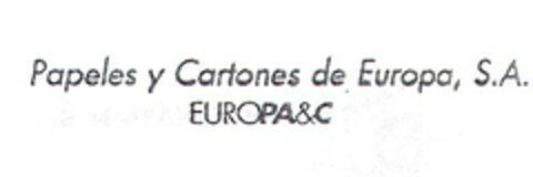 Papeles y Cartones de Europa, S.A. EUROPA&C Logo (EUIPO, 05/17/2007)