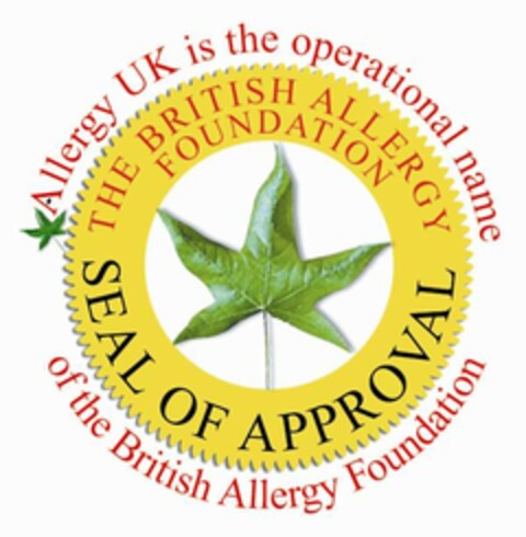 SEAL OF APPROVAL Allergy UK is the operational name of the British Allergy Foundation THE BRITISH ALLERGY FOUNDATION Logo (EUIPO, 17.12.2007)