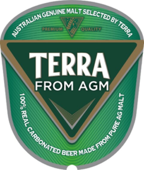 AUSTRALIAN GENUINE MALT SELECTED BY TERRA PREMIUM QUALITY TERRA FROM AGM 100% REAL CARBONATED BEER MADE FROM PURE AG MALT Logo (EUIPO, 10/27/2020)