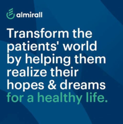 almirall Transform the patients' world by helping them realize their hopes & dreams for a healthy life. Logo (EUIPO, 12/16/2019)