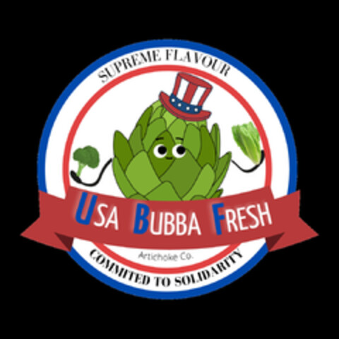 SUPREME FLAVOUR USA BUBBA FRESH ARTICHOKE CO. COMMITED TO SOLIDARITY Logo (EUIPO, 01.07.2022)