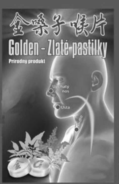 Golden - Zlaté Pastilky 
Prirodny product Upchaty nos Usta Logo (EUIPO, 01.08.2017)
