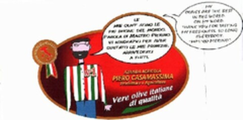 AZIENDA AGRICOLA PIERO CASAMASSIMA Produttore e Agricoltore Vere olive italiane di qualità Logo (EUIPO, 12.04.2006)