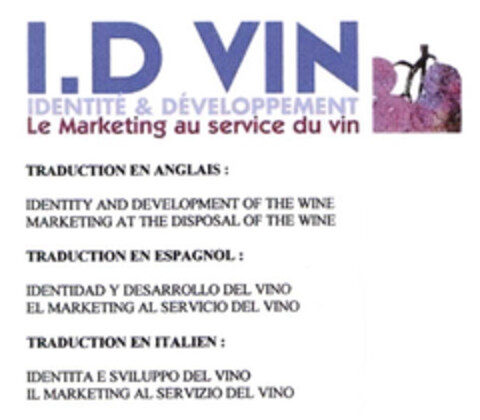 I.D VIN IDENTITÉ & DÉVELOPPEMENT Le Marketing au service du vin Logo (EUIPO, 23.01.2006)