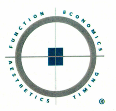 FUNCTION ECONOMICS AESTHETICS TIMING Logo (EUIPO, 27.03.1997)