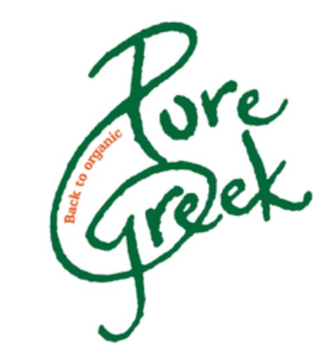 PURE GREEK BACK TO ORGANIC Logo (EUIPO, 06/18/2013)