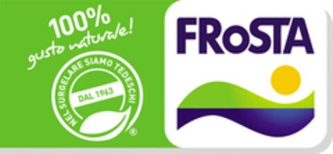 FRoSTA 100 % gusto naturale! NEL SURGELARE SIAMO TEDESCHI DAL 1963 Logo (EUIPO, 01.10.2014)