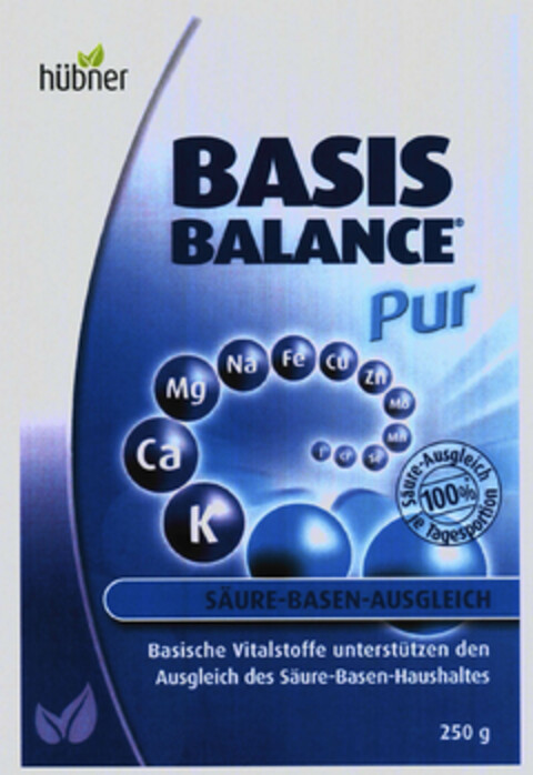 hübner BASIS BALANCE Pur Logo (EUIPO, 12/10/2009)