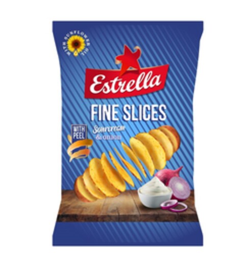 Estrella FINE SLICES Sourcream & onion WITH PEEL WITH SUNFLOWER OIL Logo (EUIPO, 11/30/2017)