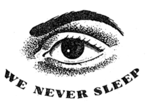 WE NEVER SLEEP Logo (EUIPO, 06/19/1997)