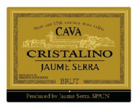 CAVA CRISTALINO JAUME SERRA BRUT Produced by Jaume Serra, SPAIN Logo (EUIPO, 09/22/2006)