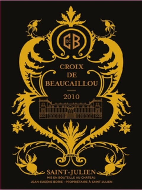 C DE B CROIX DE BEAUCAILLOU 2010 SAINT-JULIEN MIS EN BOUTEILLE AU CHATEAU JEAN-EUGÈNE BORIE - PROPRIÉTAIRE À SAINT-JULIEN Logo (EUIPO, 10/21/2012)