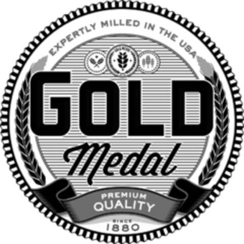 EXPERTLY MILLED IN THE USA GOLD MEDAL PREMIUM QUALITY SINCE 1880 Logo (EUIPO, 06/26/2020)