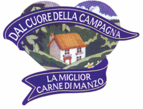 DAL CUORE DELLA CAMPAGNA LA MIGLIOR CARNE DI MANZO Logo (EUIPO, 01.04.1996)