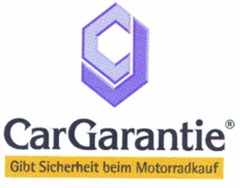 Car Garantie Gibt Sicherheit beim Motorradkauf Logo (EUIPO, 14.08.1996)