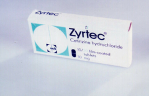 Zyrtec Cetirizine hydrochloride 10/ film-coated tablets 10mg Logo (EUIPO, 17.02.2000)