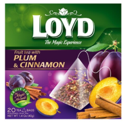 LOYD The Magic Experience Fruit tea with PLUM & CINNAMON FRUIT TEA for Magic Moments Logo (EUIPO, 11/08/2011)