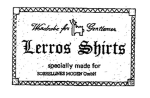 Lerros Shirts Wordrobe for Gentlemen specially made for SORRELLINES MODEN GmbH Logo (EUIPO, 07.05.2002)