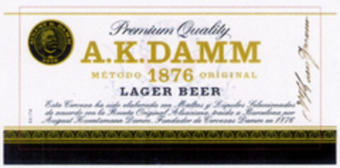 Premium Quality A.K.DAMM MÉTODO 1876 ORIGINAL LAGER BEER Logo (EUIPO, 23.06.2004)