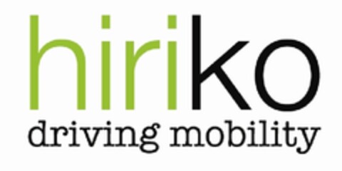 HIRIKO DRIVING MOBILITY Logo (EUIPO, 06/14/2010)