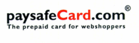 paysafeCard.com The prepaid card for webshoppers Logo (EUIPO, 06/12/2000)