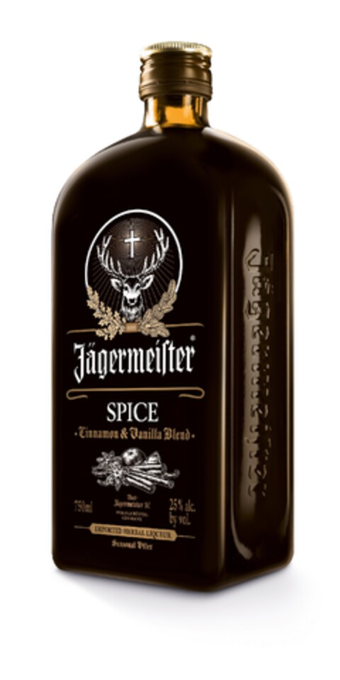 Jägermeister SPICE Cinnamon & Vanilla Blend; Imported Herbal Liqueur; Seasonal Offer; Mast-Jägermeister SE; Wolfenbüttel Germany Logo (EUIPO, 05/15/2013)