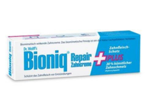 Dr. Wolff's Bioniq Plus Repair Zahncreme + Zahnfleisch-Schutz Logo (EUIPO, 09/15/2023)