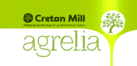 Cretan Mill PREMIUM OLIVE OILS BY ALMPANTAKIS FAMILY agrelia Logo (EUIPO, 03/27/2018)