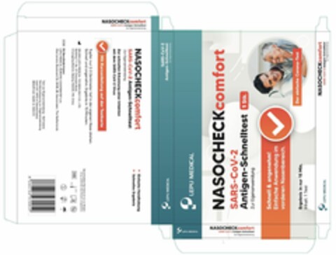 NASOCHECKcomfort SARS-CoV-2 Antigen-Schnelltest NASOCHECKcomfort LEPU MEDICAL SARS-CoV-2 Antigen-Schnelltest Zur Eigenanwendung Logo (EUIPO, 04/01/2021)