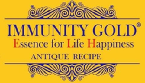 IMMUNITY GOLD Essence for Life Happiness ANTIQUE RECIPE Logo (EUIPO, 11/07/2023)