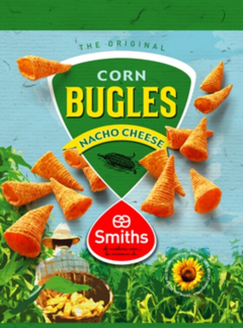 THE ORIGINAL CORN BUGLES NACHO CHEESE SMITHS Logo (EUIPO, 28.12.2006)