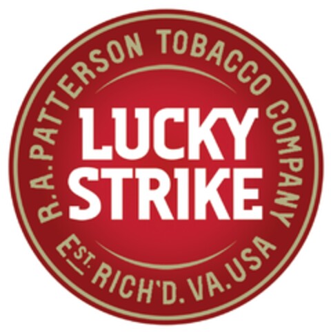 LUCKY STRIKE R.A. PATTERSON TOBACCO COMPANY Est. RICH'D. VA. USA Logo (EUIPO, 18.01.2013)