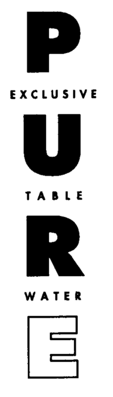 PURE EXCLUSIVE TABLE WATER Logo (EUIPO, 09/11/1997)