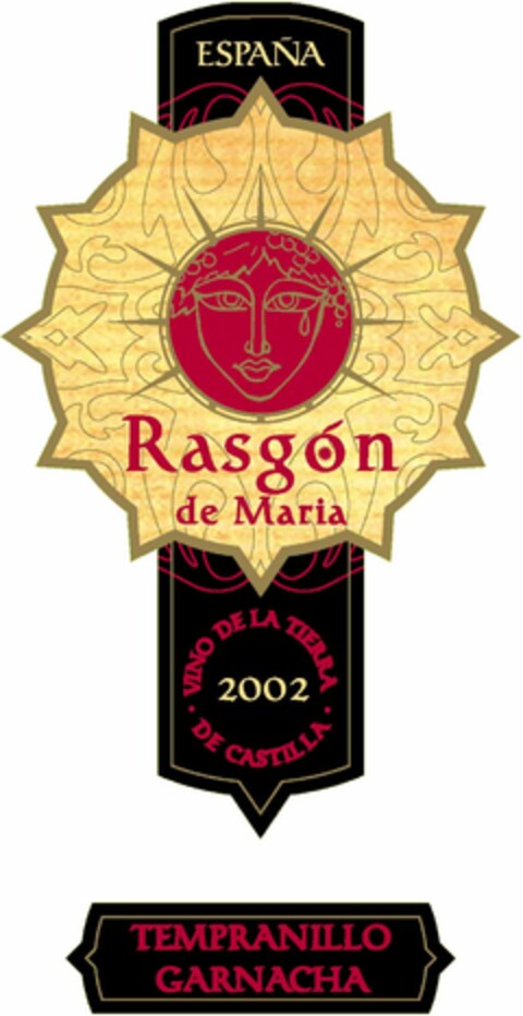 ESPAÑA Rasgón de Maria VINO DE LA TIERRA DE CASTILLA 2002 TEMPRANILLO GARNACHA Logo (EUIPO, 06.05.2003)