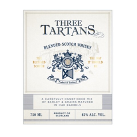 THREE TARTANS Logo (EUIPO, 08/08/2014)