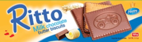 Ritto Milk chocolate butter biscuits Happy Logo (EUIPO, 18.06.2015)