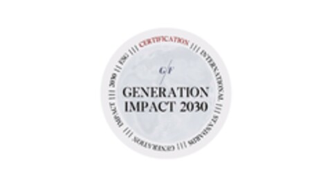 G/F GENERATION IMPACT 2030 CERTIFICATION INTERNATIONAL STANDARDS GENERATION IMPACT 2030 ESG Logo (EUIPO, 04/21/2022)