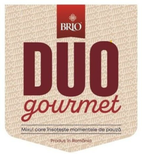 BRIO DUO gourmet  Mixul care însoțește momentele de pauză Produs în România Logo (EUIPO, 10.05.2023)