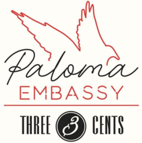 Paloma EMBASSY THREE CENTS Logo (EUIPO, 07/13/2023)