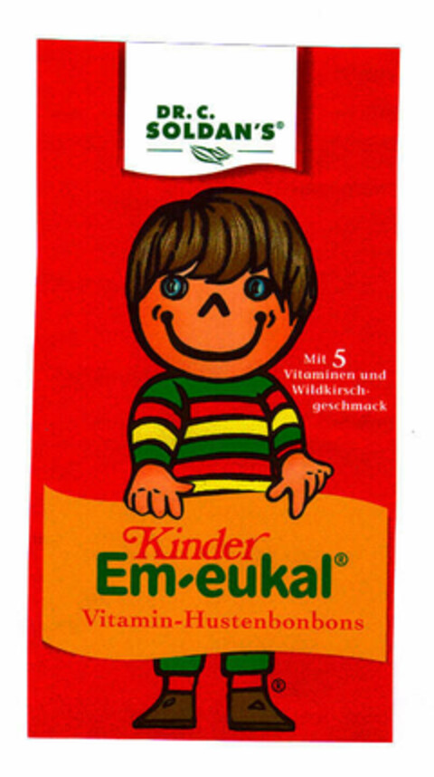 DR. C. SOLDAN'S Mit 5 Vitaminen und Wildkirschgeschmack Kinder Em-eukal Vitamin-Hustenbonbons Logo (EUIPO, 06.07.2001)