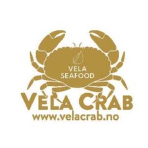 VELA SEAFOOD VELA CRAB www.velacrab.no Logo (EUIPO, 02/04/2022)