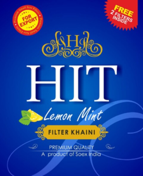 HIT Lemon Mint FILTER KHAINI PREMIUM QUALITY A product of Soex India Logo (EUIPO, 30.12.2022)