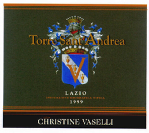 Torre Sant'Andrea LAZIO INDICAZIONE GEOGRAFICA TIPICA 1999 CHRISTINE VASELLI Logo (EUIPO, 01.02.2001)