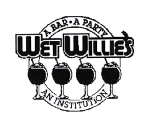 WET WILLIE'S A BAR ·A PARTY AN INSTITUTION Logo (EUIPO, 03.10.2003)