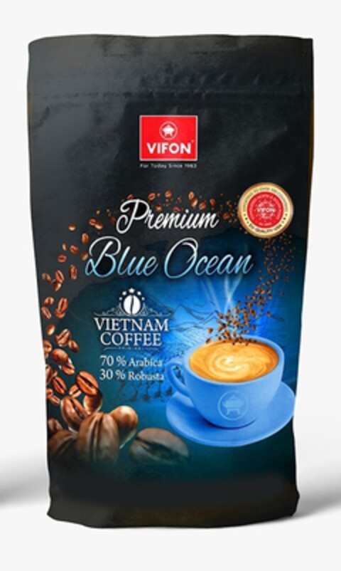 VIFON For Today Since 1963 Premium Blue Ocean  VIETNAM COFFEE 70% Arabica 30%Robusta Logo (EUIPO, 19.02.2021)