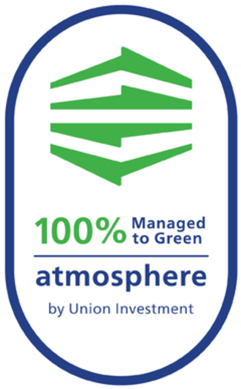 100% Managed to Green atmosphere by Union Investment Logo (EUIPO, 01/20/2021)