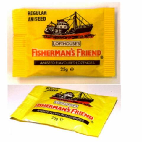 REGULAR ANISEED LOFTHOUSE'S FISHERMAN'S FRIEND ANISEED FLAVOURED LOZENGES Logo (EUIPO, 04/01/1996)