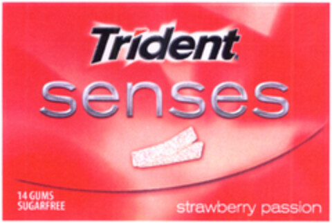 Trident senses 14 GUMS SUGARFREE strawberry passion Logo (EUIPO, 07.11.2008)